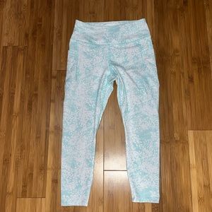 White/Teal Avia M (7/8) leggings